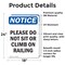 Signmission Please Do Not Sit Or Climb On Railing, 18 in W x Rectangle, Vinyl Decal OS-2PACK-NS-D-1824-V-17416 - alternate 6